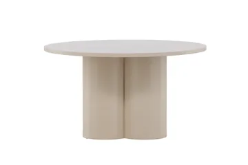 Olivia Sofabord 80 cm Rundt i Malt Tre - Beige - Møbler - Bord - Sofabord