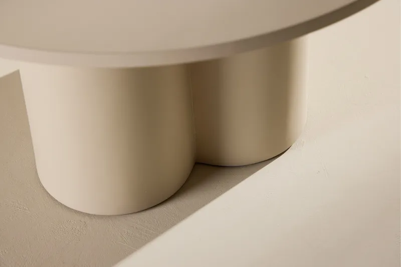 Olivia Sofabord 80 cm Rundt i Malt Tre - Beige - Møbler - Bord - Sofabord