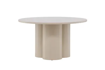 Olivia Sofabord 80 cm Rundt i Malt Tre - Beige - Møbler - Bord - Sofabord