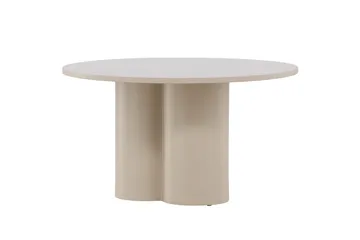 Olivia Sofabord 80 cm Rundt i Malt Tre - Beige - Møbler - Bord - Sofabord