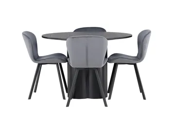 Olivia spisebord 110 cm rundt med 4 Lilja spisestoler - Møbler - Bord - Spisegrupper
