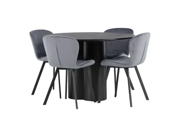 Olivia spisebord 110 cm rundt med 4 Lilja spisestoler - Møbler - Bord - Spisegrupper