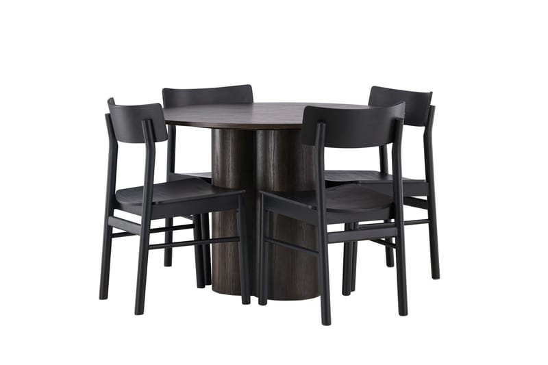 Olivia Spisegruppe + 4 stoler - Mokka - Møbler - Bord - Spisegrupper