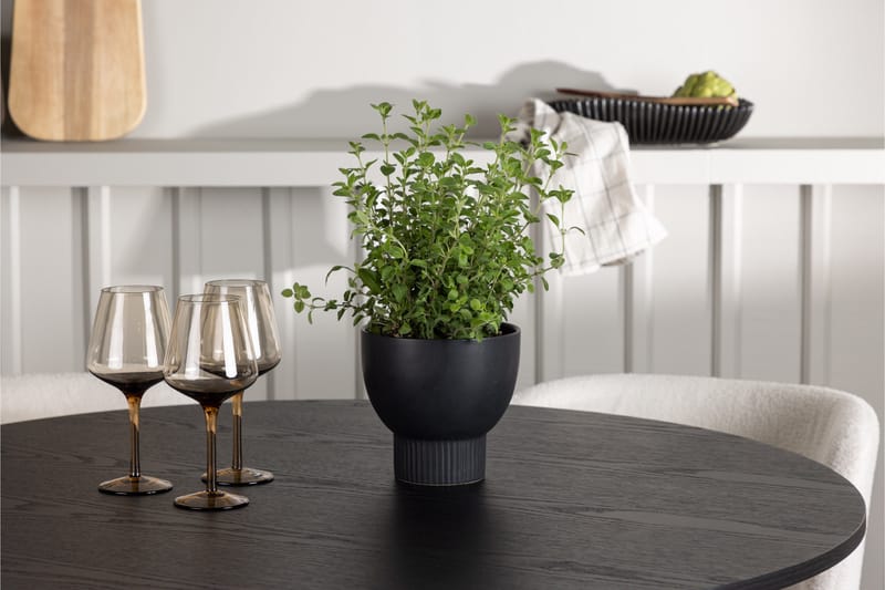 Olivia Spisegruppe 110 cm Rund med 4 Edina Stoler - Svart - Møbler - Bord - Spisegrupper