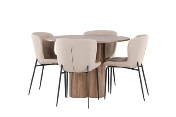 Olivia Spisegruppe 110 cm Rund med 4 Modesto stoler