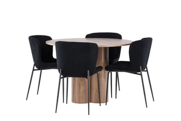 Olivia Spisegruppe 110 cm Rund med 4 Modesto stoler