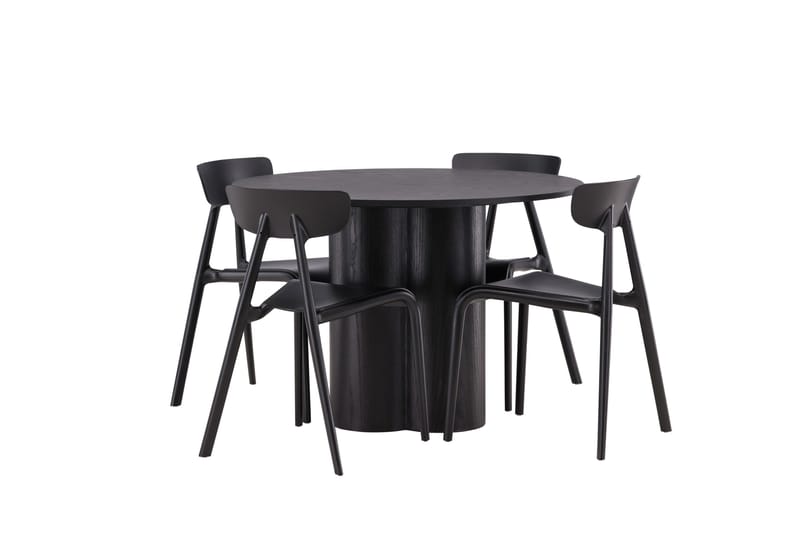 Olivia Spisegruppe 110 cm Rund med 4 Ursholmen Stoler - Sort - Møbler - Bord - Spisegrupper
