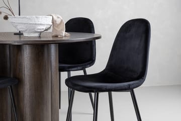 Olivia Spisegruppe 110 cm Rund med 4 Polar Stoler - Sort - Møbler - Bord - Spisegrupper