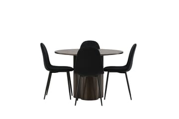 Olivia Spisegruppe 110 cm Rund med 4 Polar Stoler