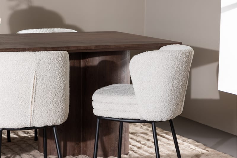 Olivia Spisegruppe 210 cm Rektangulær med 6 Agnes stoler - Mocca/Hvid - Møbler - Bord - Spisegrupper