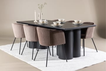 Olivia Spisegruppe 210 cm Rektangulær med 6 Berit stoler - Møbler - Bord - Spisegrupper