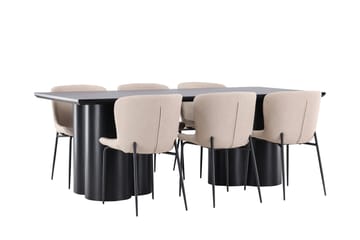 Olivia Spisegruppe 210 cm Rektangulær med 6 Modesto stoler - Møbler - Bord - Spisegrupper