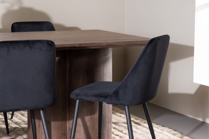 Olivia Spisegruppe 210 cm Rektangulær med 6 Night stoler - Mocca/Sort - Møbler - Bord - Spisegrupper