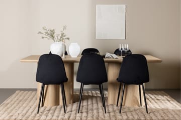 Olivia Spisegruppe 210 cm Rektangulær med 6 Polar stoler - Whitewash/Sort - Møbler - Bord - Spisegrupper