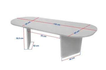 Omari Sofabord 130 cm - Travertin og valnøtt - Møbler - Bord - Sofabord