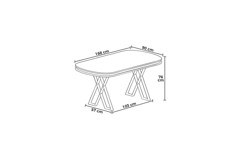 Omin Spisebord 168 cm Rektangulær - Sort Marmor/Krom - Møbler - Bord - Spisebord & kjøkkenbord
