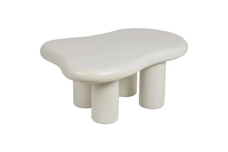 Ondle Asymmetrisk Salongbord 92 cm i Tre med Organisk Form - Hvit - Møbler - Bord - Sofabord