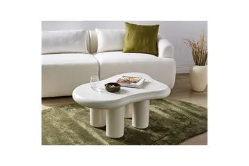 Ondle Asymmetrisk Salongbord 92 cm i Tre med Organisk Form - Hvit - Møbler - Bord - Sofabord