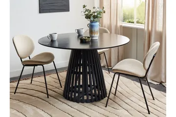 Ortelle Spisebord 120 cm Rund - Svart - Møbler - Bord - Spisebord & kjøkkenbord