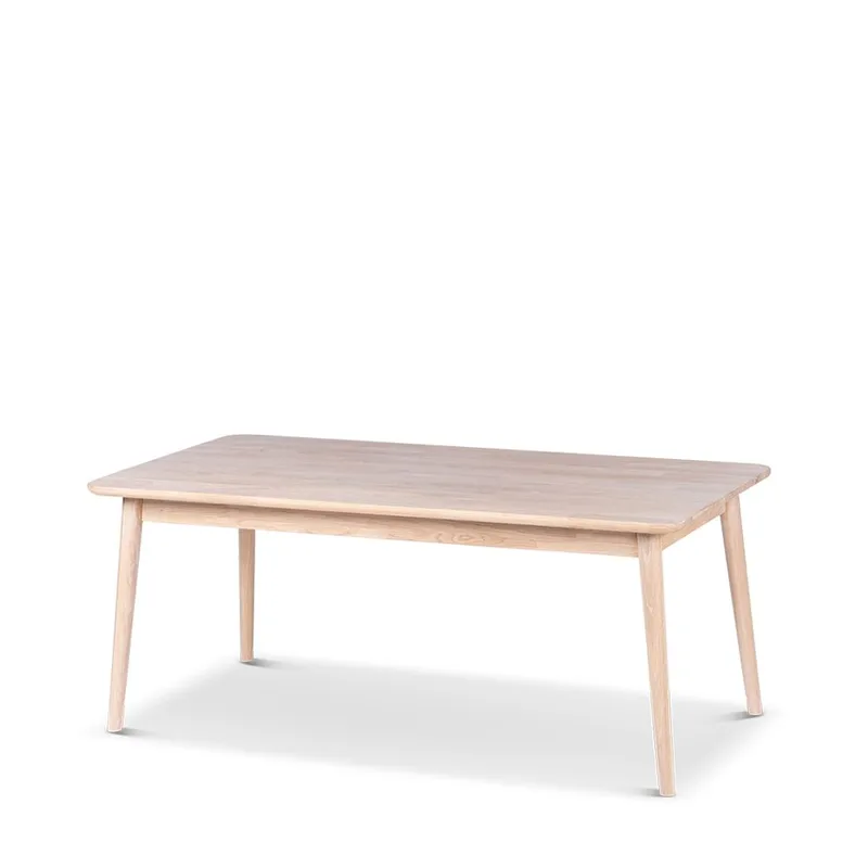 Orust 120 cm Rektangulært Sofabord i Massivt Tre med Koniske Ben, Beige