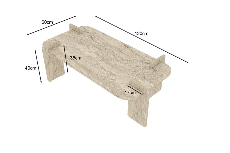 Osmiric sofabord 120 cm rektangulært - Travertin - Møbler - Bord - Sofabord