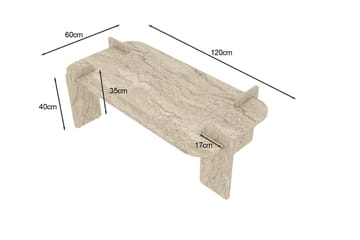 Osmiric sofabord 120 cm rektangulært - Travertin - Møbler - Bord - Sofabord