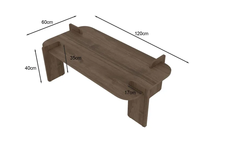 Osmiric sofabord 120 cm rektangulært - Valnøtt - Møbler - Bord - Sofabord