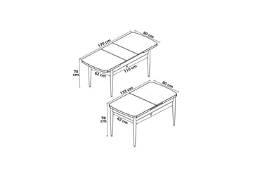 Ostwerwal Spisebord 132 cm Rektangulær - Brun - Møbler - Bord - Spisebord & kjøkkenbord