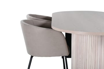 Oval matgrupp Venture Home Beige Ljust trä 4st - Møbler - Bord - Spisegrupper