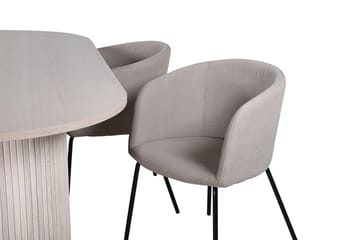 Oval matgrupp Venture Home Beige Ljust trä 4st - Møbler - Bord - Spisegrupper