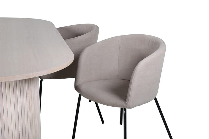 Oval matgrupp Venture Home Beige Ljust trä 4st - Møbler - Bord - Spisegrupper
