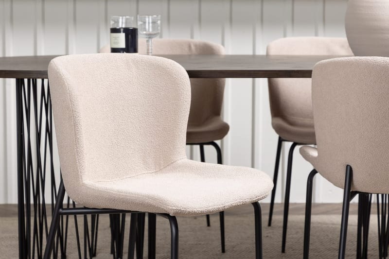 Oval matgrupp Venture Home Beige Mocka 4st - Møbler - Bord - Spisegrupper