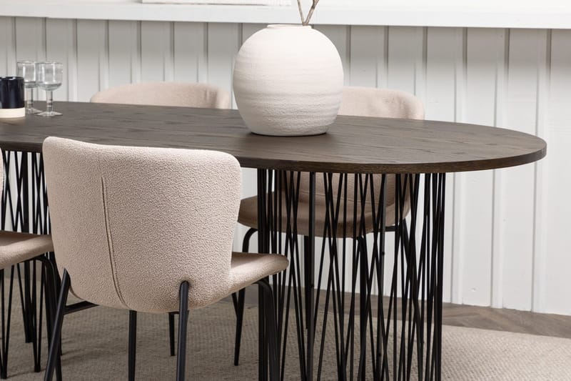Oval matgrupp Venture Home Beige Mocka 4st - Møbler - Bord - Spisegrupper