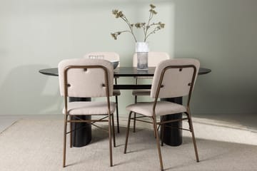 Oval matgrupp Venture Home Beige Mörkbrun 4st - Mørkebrun - Møbler - Bord - Spisegrupper