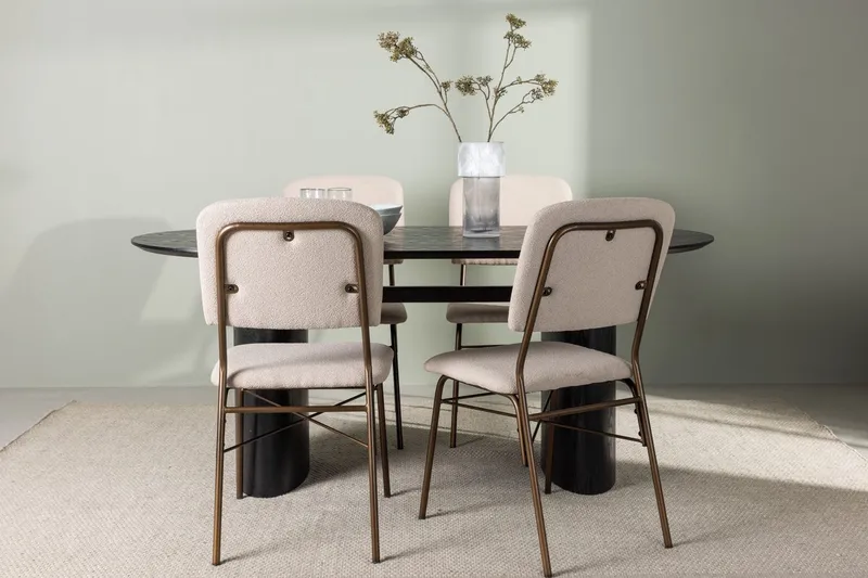 Oval matgrupp Venture Home Beige Mörkbrun 4st, Mørkebrun