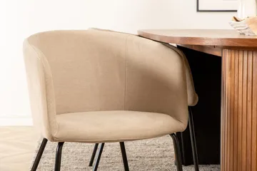 Oval matgrupp Venture Home Beige Mörkt trä 4st - Møbler - Bord - Spisegrupper