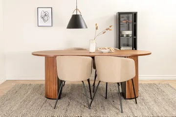 Oval matgrupp Venture Home Beige Mörkt trä 4st - Møbler - Bord - Spisegrupper