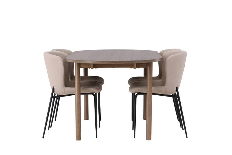Oval matgrupp Venture Home Beige Natur 4st - Møbler - Bord - Spisegrupper