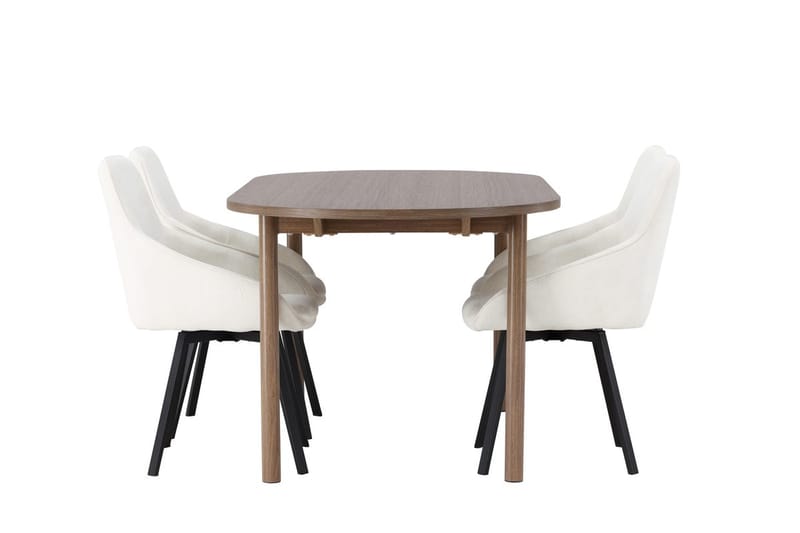 Oval matgrupp Venture Home Beige Natur 4st - Møbler - Bord - Spisegrupper