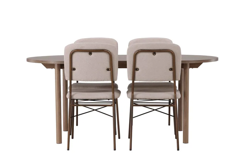 Oval matgrupp Venture Home Beige Natur 4st - Møbler - Bord - Spisegrupper