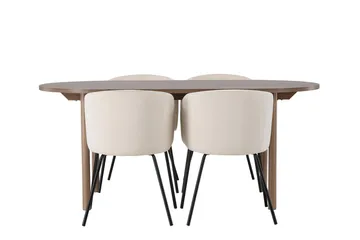 Oval matgrupp Venture Home Beige Natur 4st - Møbler - Bord - Spisegrupper