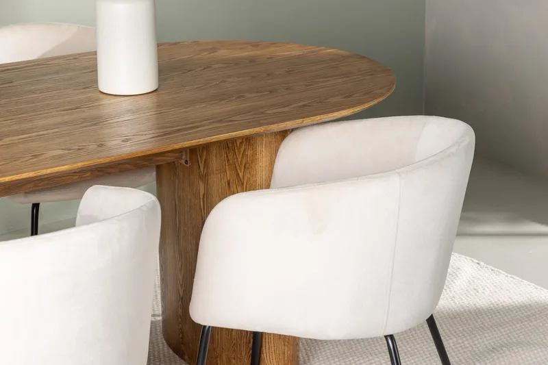 Oval matgrupp Venture Home Beige Natur 4st - Møbler - Bord - Spisegrupper