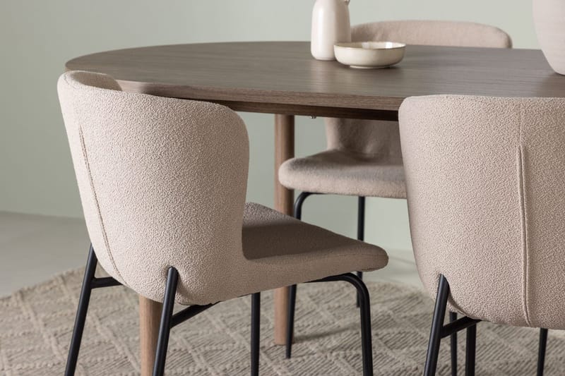 Oval matgrupp Venture Home Beige Natur 4st - Møbler - Bord - Spisegrupper