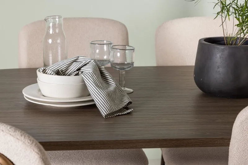 Oval matgrupp Venture Home Beige Natur 4st - Møbler - Bord - Spisegrupper