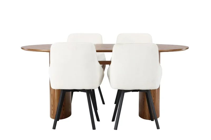Oval matgrupp Venture Home Beige Natur 4st - Møbler - Bord - Spisegrupper