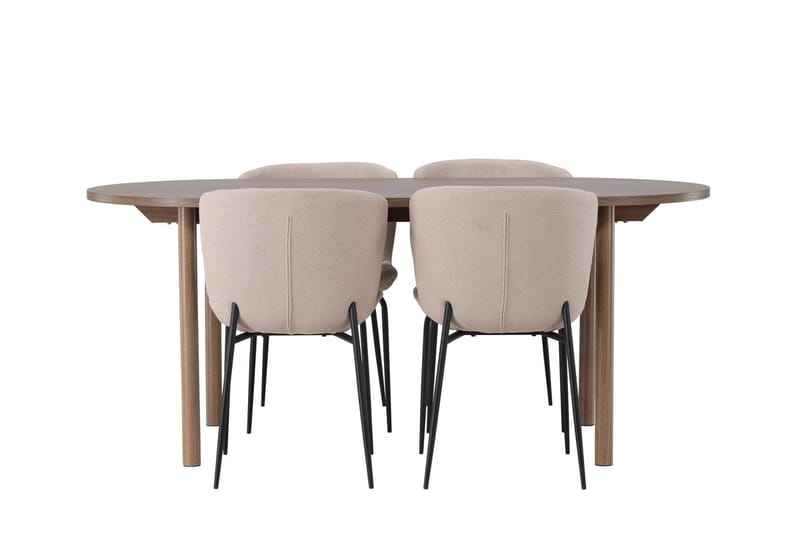 Oval matgrupp Venture Home Beige Natur 4st - Møbler - Bord - Spisegrupper
