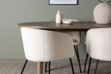 Oval matgrupp Venture Home Beige Natur 4st - Møbler - Bord - Spisegrupper