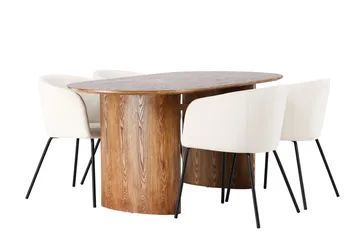 Oval matgrupp Venture Home Beige Natur 4st - Møbler - Bord - Spisegrupper