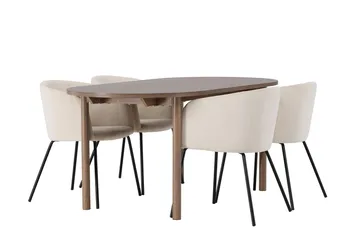 Oval matgrupp Venture Home Beige Natur 4st - Møbler - Bord - Spisegrupper