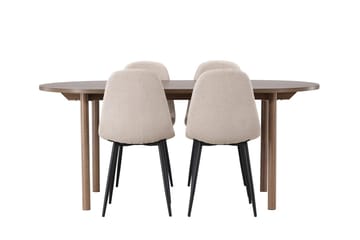 Oval matgrupp Venture Home Beige Natur 4st - Møbler - Bord - Spisegrupper